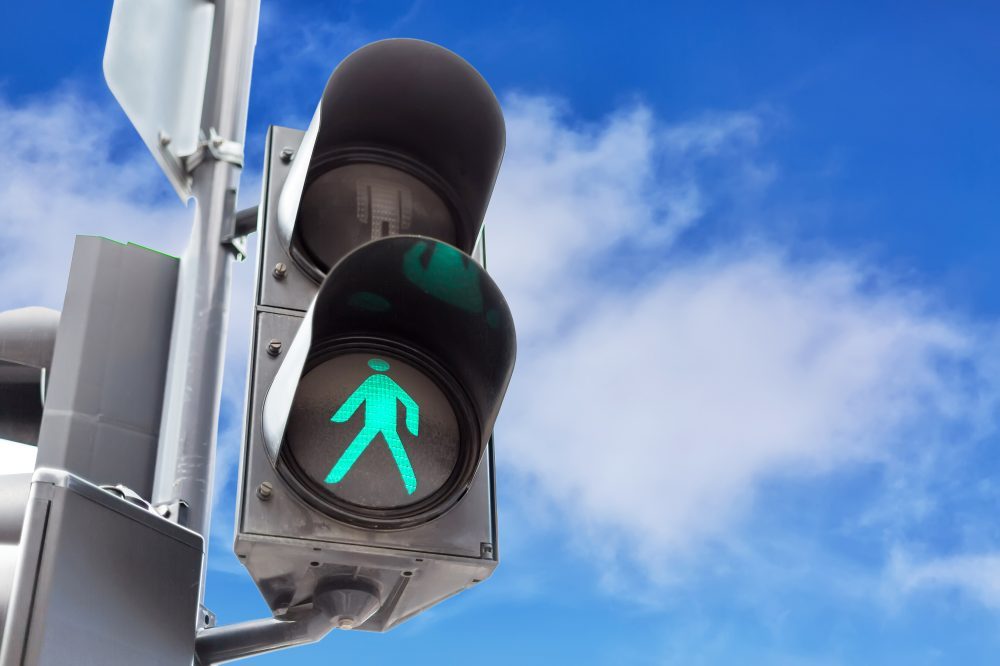 Feu pour piéton, le bonhomme vert